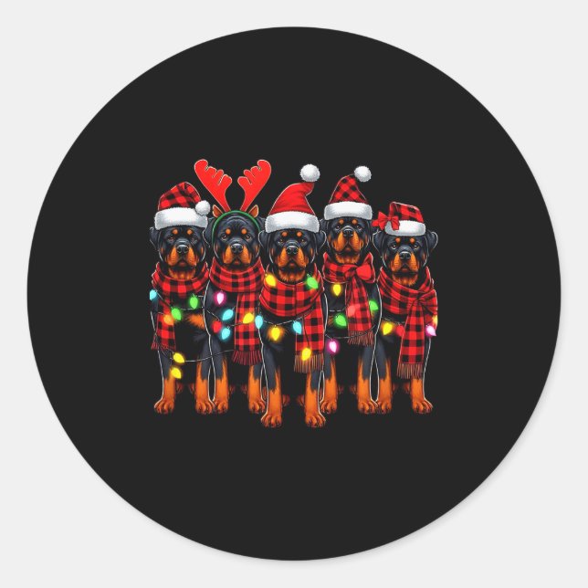 Rottweiler Christmas Rottweilers Xmas Rottweiler L Classic Round Sticker (Front)