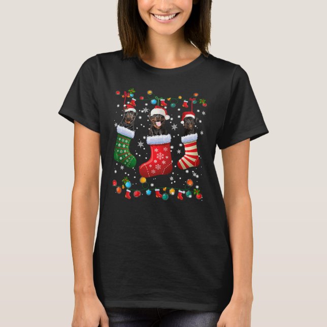 Rottweiler Christmas Socks  Xmas Rottie Dog Lover T-Shirt (Front)