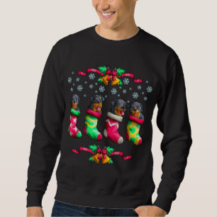 Rottweiler Christmas Stocking Funny Rottie Dog Soc Sweatshirt