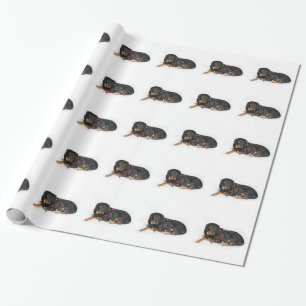 Rottweiler Christmas tangle Wrapping Paper