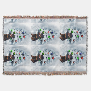 Rottweiler Christmas Throw Blanket
