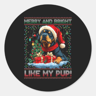 Rottweiler Christmas Tree Decorations Dog Lover Xm Classic Round Sticker