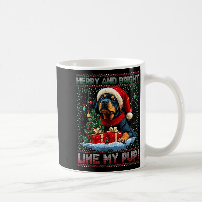 Rottweiler Christmas Tree Decorations Dog Lover Xm Coffee Mug (Right)