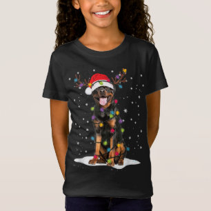 Rottweiler Christmas Tree Light Pajama Dog Lover X T-Shirt