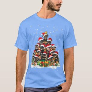 Rottweiler Christmas Tree Santa Hat Pajama Dog Lov T-Shirt