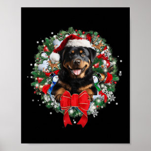 Rottweiler Christmas Wreath Decoration Xmas Pajama