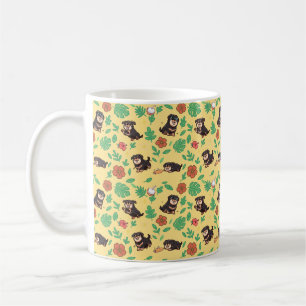 Rottweiler Coffee Mug with Summer Kawaii Dog Beach