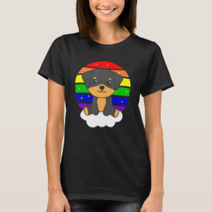 Rottweiler Colourful Rainbow For Kids Cute Dog T-Shirt