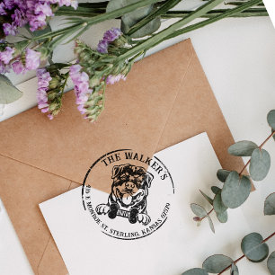 Rottweiler Custom Family Return Address Rubber Stamp
