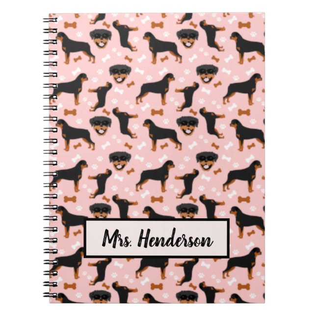 Rottweiler Cute Rotties Dogs Pattern Notebook (Front)