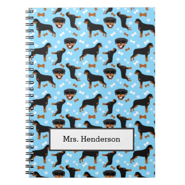 Rottweiler Cute Rotties Dogs Pattern Notebook (Front)
