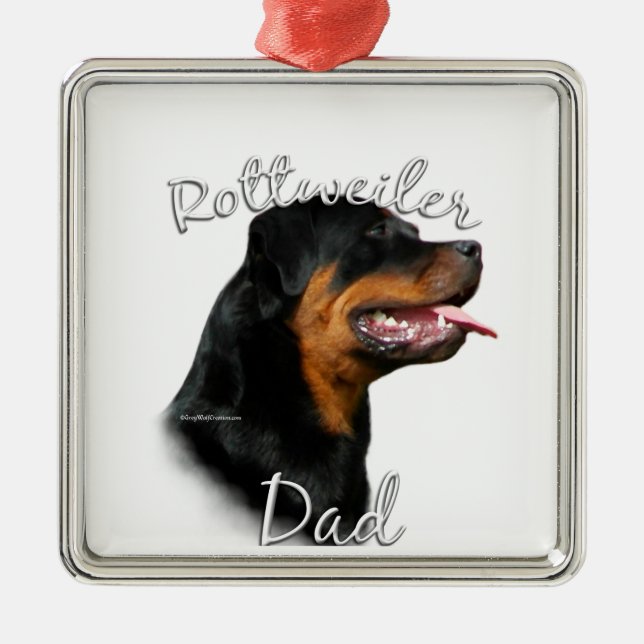 Rottweiler Dad 2 Metal Tree Decoration (Front)