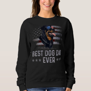 Rottweiler Dad Vintage American Flag Patriotic Dog Sweatshirt