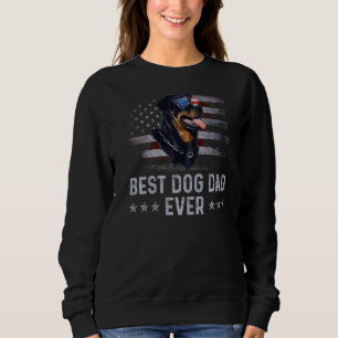 Rottweiler Dad Vintage American Flag Patriotic Dog Sweatshirt