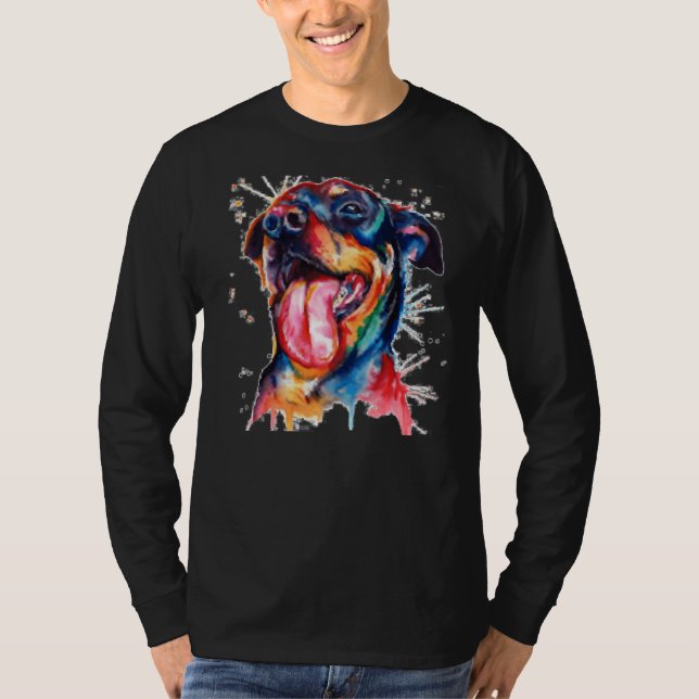 Rottweiler Digital Tattoo Graphic T-Shirt (Front)