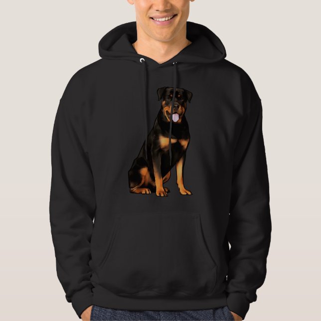Rottweiler Dog 39 Hoodie (Front)
