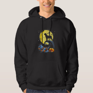 rottweiler dog and moon funny halloween costume hoodie
