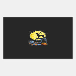 rottweiler dog and moon funny halloween costume rectangular sticker