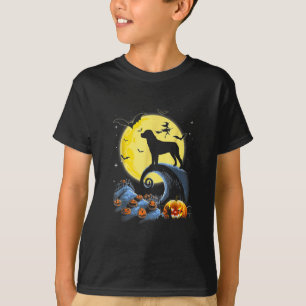 rottweiler dog and moon funny halloween costume T-Shirt