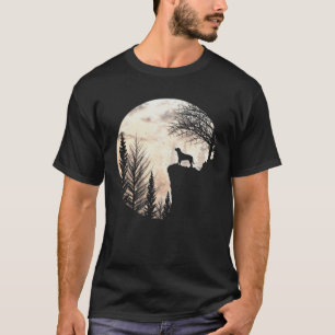 Rottweiler Dog And Moon Silhouette Funny Halloween T-Shirt