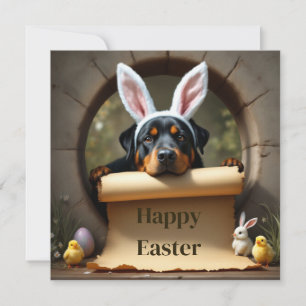 Rottweiler dog and the message holiday card