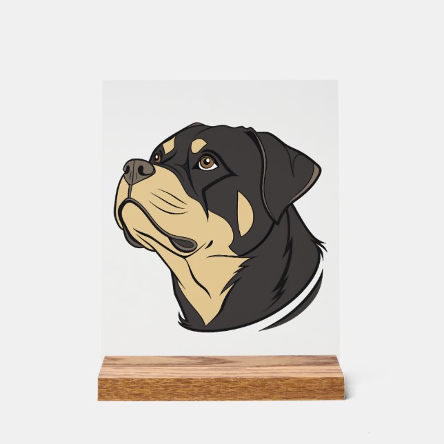 Rottweiler Dog Art Acrylic Sign (Front)