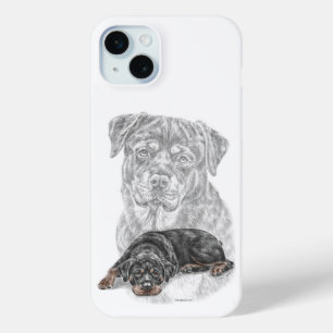 Rottweiler Dog Art iPhone 15 Mini Case