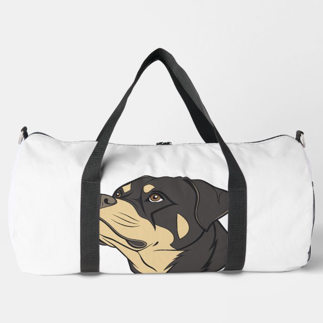 Rottweiler Dog Art Duffle Bag (Front)