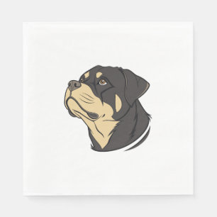 Rottweiler Dog Art Napkin