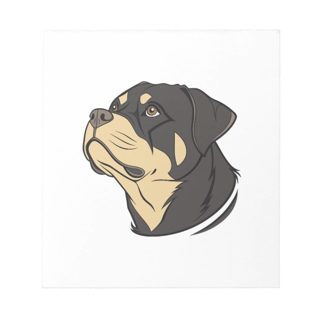 Rottweiler Dog Art Notepad (Front)