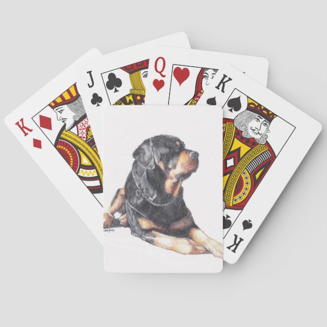 Rottweiler Dog Art Playing Cards (Back)