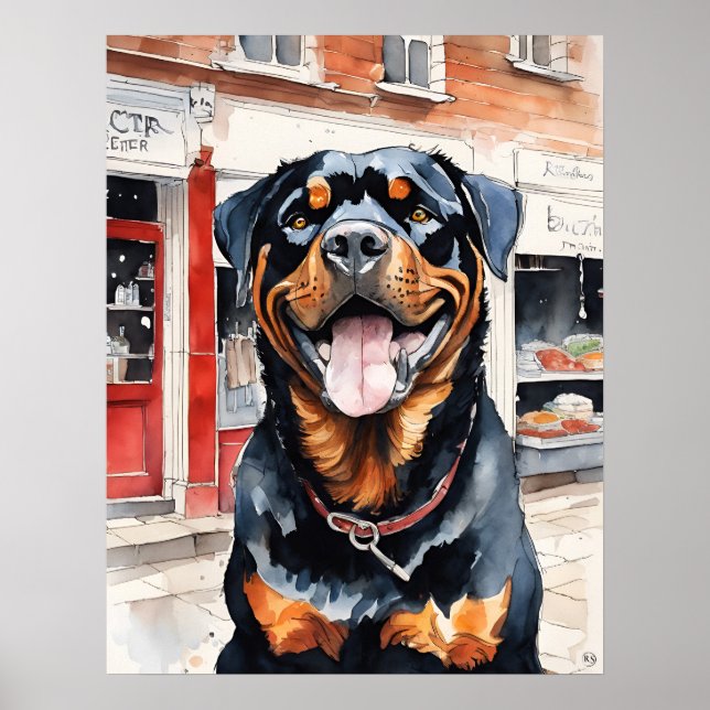 Rottweiler - Dog Art Print (Front)