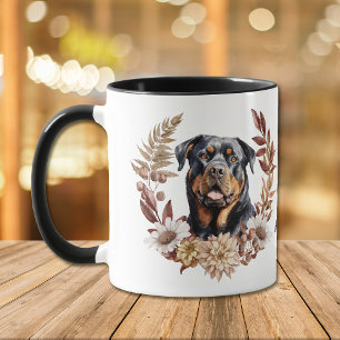 Rottweiler Dog Autumn Wreath Mug