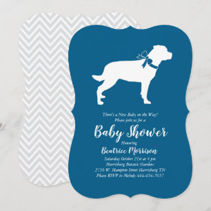 Rottweiler Dog Baby Shower Blue Boy Rottie Invitation