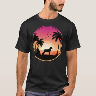 Rottweiler Dog Beach Sunset T-Shirt
