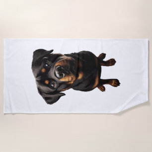 rottweiler dog beach towel