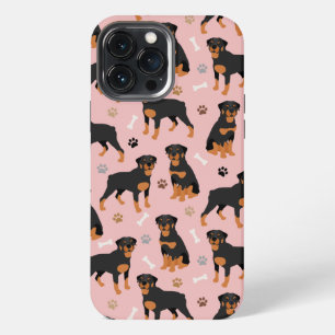 Rottweiler Dog Bones and Paws iPhone 13 Pro Max Case