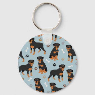 Rottweiler Dog Bones and Paws Key Ring