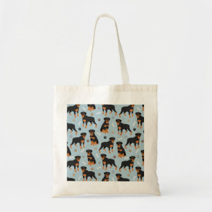 Rottweiler Dog Bones and Paws Tote Bag