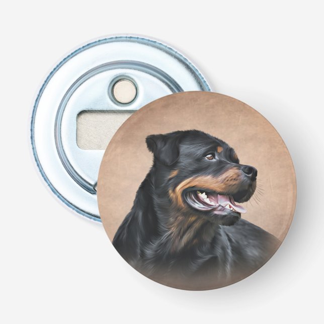Rottweiler dog bottle opener (Front)