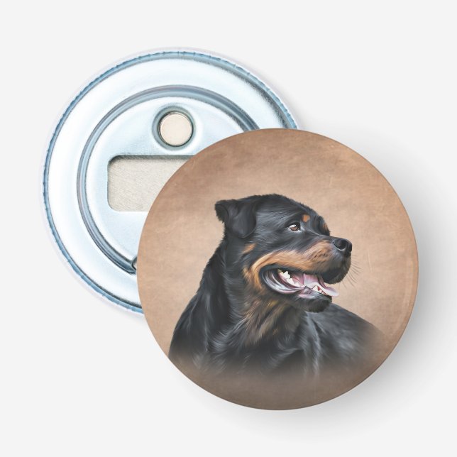 Rottweiler dog bottle opener (Front)