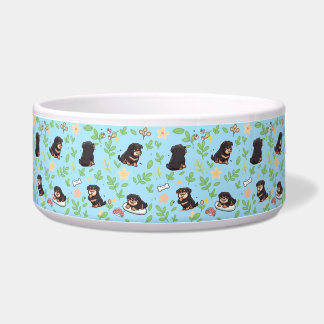 Rottweiler Dog Bowl Pastel Spring Floral Pet Desig