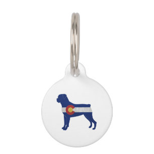 Rottweiler Dog Breed Colorado Flag Silhouette Pet Tag
