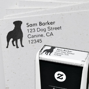 Rottweiler Dog Breed Silhouette Return Address Self-inking Stamp