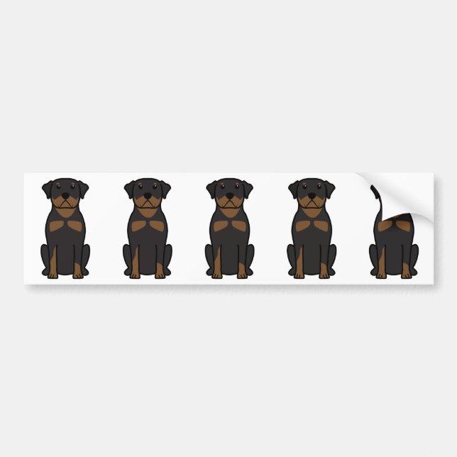 Rottweiler Dog Cartoon Bumper Sticker (Front)