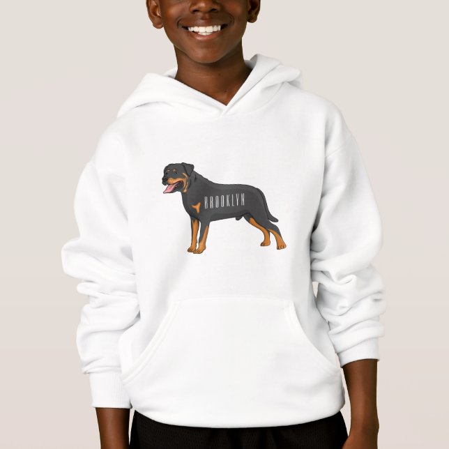 Rottweiler dog cartoon illustration (Front)