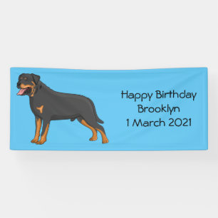 Rottweiler dog cartoon illustration  banner