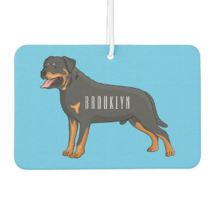 Rottweiler dog cartoon illustration  car air freshener