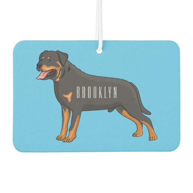 Rottweiler dog cartoon illustration  car air freshener (Front)