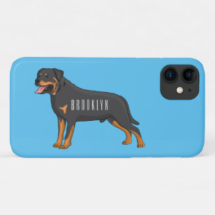 Rottweiler dog cartoon illustration iPhone 11 case